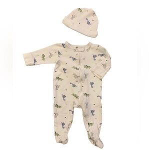 Trés Beau et Belle pima cotton dinosaur pajama with matching hat